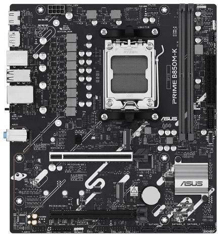ASUS - Prime B850M-K - Gaming Moederbord - Zwart - AMD AM5 - DDR5 geheugen