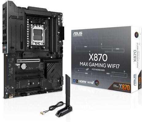 ASUS - X870 MAX GAMING WIFI7 Moederbord - Zwart - Socket AM5 - ATX