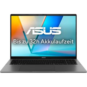 ASUS Vivobook S 16 S3607QA-PL013W 16" WQXGA Snapdragon X1-26-100 16GB/1TB Win11 (16", 1000 GB, 16 GB, DE, Snapdragon X X1-26-100), Notebook, Grijs