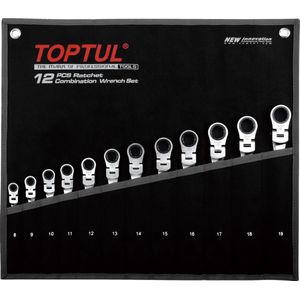 Ratelsleutel set TOPTUL 12st 8 9 10 11 12 13 14 15 16 17 18 19mm