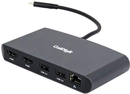 Dock - Aluminium - Draagbaar - Dual 4K Display - Thunderbolt 3