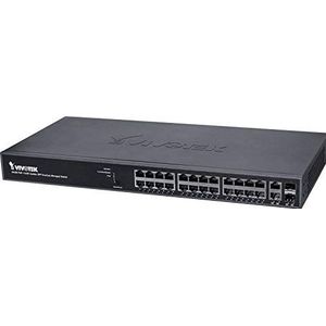Vivotek VivoCam L2+ serie AW-GEV-267A-370 (24 ports), Netwerkschakelaar, Zwart