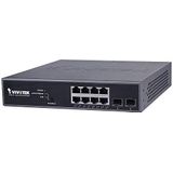 Vivotek - AW-GEV-104B-130 - Ethernet Schakelaar - Zwart - 8 Poorten - Managed PoE Switch