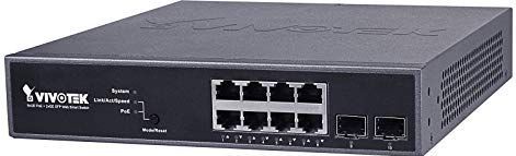 Vivotek - AW-GEV-104B-130 - Ethernet Schakelaar - Zwart - 8 Poorten - Managed PoE Switch