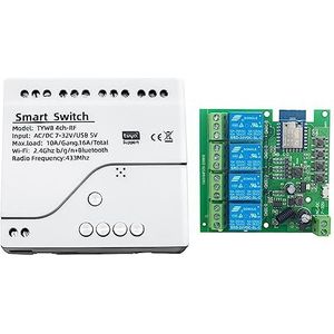 Dewedrt Tuya Smart Switch WiFi Switch DIY Timer AC/DC 7-32V 4CH RF Smartlife Home Automation Module voor Alexa Google Home