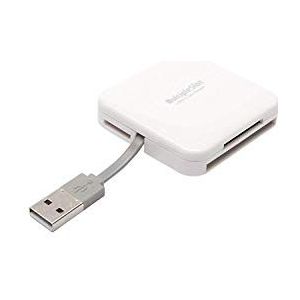 PNY - USB 2.0 Geheugenkaartlezer - Wit - Ondersteunde Formaten: SD, MicroSD, Mini SD, MMC, Memory Stick, xD, CF