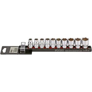 Doppenset 3/8, 10-dlg. op Rail