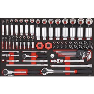 Sonic Doppenset 1/4&#34;, 3/8&#34; & 1/2&#34;, 12-Kant 93-Delig