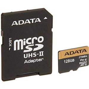 ADATA Premier ONE V90 256GB MicroSDXC geheugenkaart, ondersteunt Ultra HD 8K/4K, compatibel met vele apparaten, zwart 128GB zwart, goud