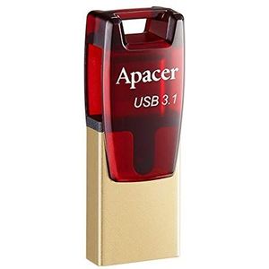 Apacer - AH180 - USB Flash Drive - Goud - Rood - 64 GB - USB 3.1 Type-C