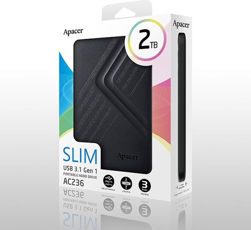 Apacer - AC236 - Externe Harde Schijf - 2TB - Zwart