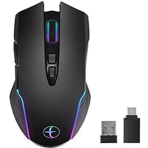 Frefgikty Draadloze Gaming Muis Mover Muis Jiggler met Aan/ Knop Houd Computer Wakker Stil Klik Oplaadbare Optische Muis