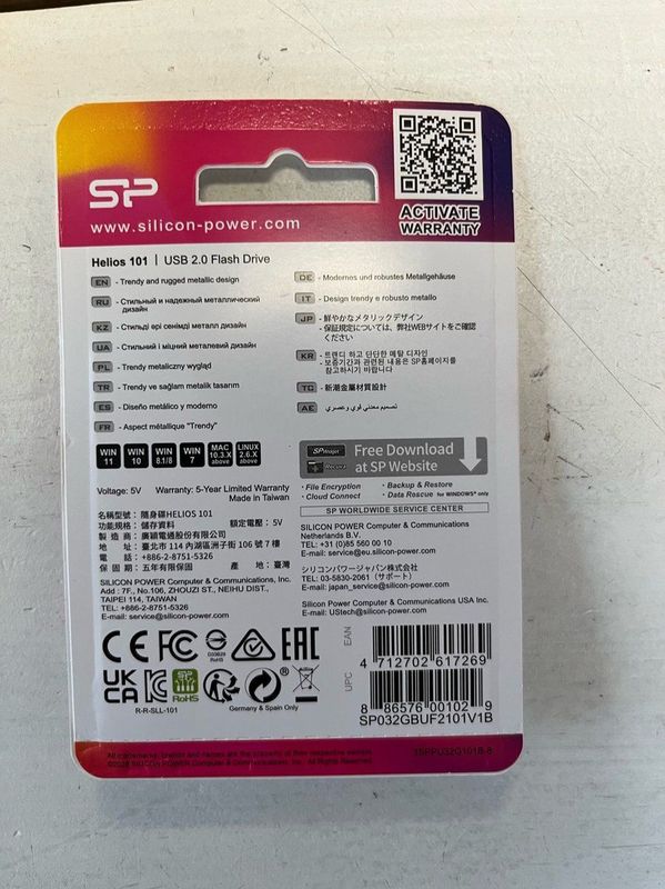 Silicon Power Helios 101 USB flash drive 32 GB USB Type-A 2.0 Blauw