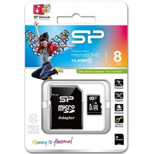 Silicon Power Micro SDHC incl. SD Adapter 8GB Class 10