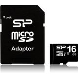 Silicon Power 16GB MicroSDHC Class10 UHS-1 incl. SD-adapter Zwart
