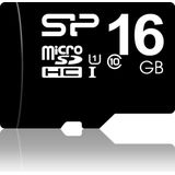 Silicon Power 16GB MicroSDHC Class10 UHS-1 incl. SD-adapter Zwart