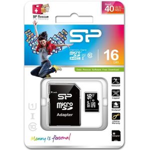 Silicon Power Micro SDHC incl. SD Adapter 16GB Class 10