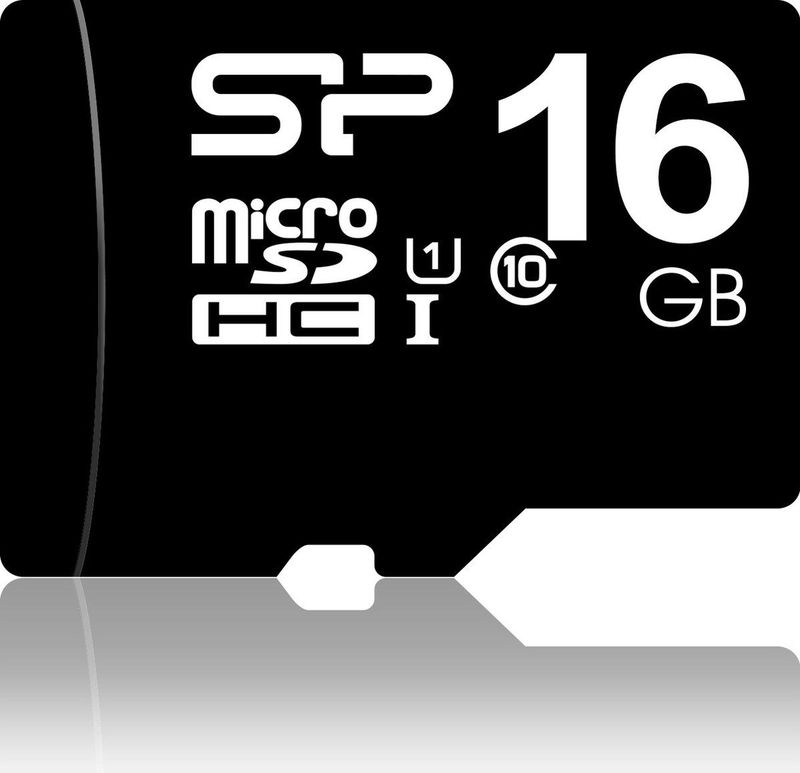Silicon Power 16GB MicroSDHC Class10 UHS-1 incl. SD-adapter Zwart