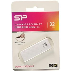 Silicon Power Ultima U03 USB-flashdrive, 32 GB, USB type A 2.0, wit, USB-flashdrives (32 GB, USB type-A, 2.0, Slide, 13 g, wit)