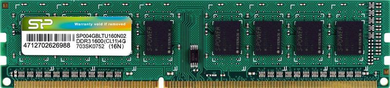 Silicon Power SP004GBLTU160N02 geheugenmodule 4 GB DDR3 1600 MHz