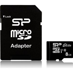 Micro SD geheugenkaart met adapter Silicon Power SP008GBSTHBU1V10SP 8 GB