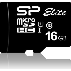 Silicon Power 16GB Elite MicroSDHC Class10 UHS-1 tot 85Mb/s incl. SD-adapter Zwart