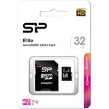 Silicon Power 32GB Elite MicroSDHC Class10 UHS-1 tot 85Mb/s incl. SD-adapter Zwart