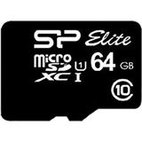Silicon Power 64GB Elite MicroSDXC Class10 UHS-1 tot 85Mb/s incl. SD-adapter Zwart