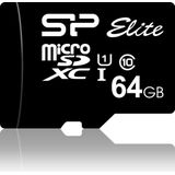 Silicon Power 64GB Elite MicroSDXC Class10 UHS-1 tot 85Mb/s incl. SD-adapter Zwart