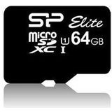 Silicon Power 64GB Elite MicroSDXC Class10 UHS-1 tot 85Mb/s incl. SD-adapter Zwart