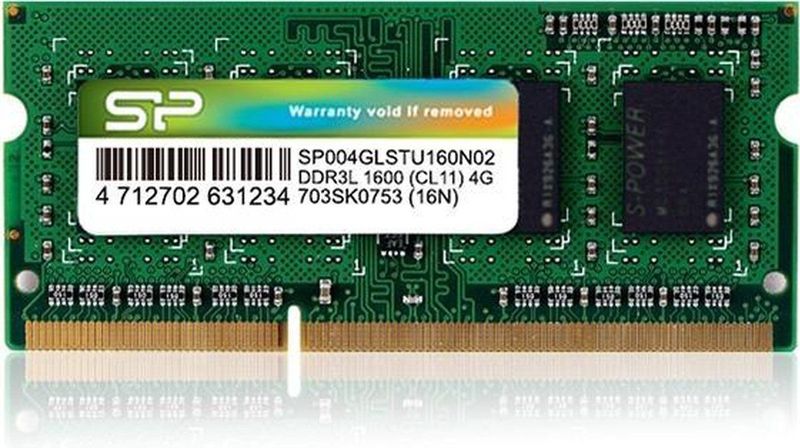 Silicon Power SP004GLSTU160N02 geheugenmodule 4 GB 1 x 4 GB DDR3L 1600 MHz