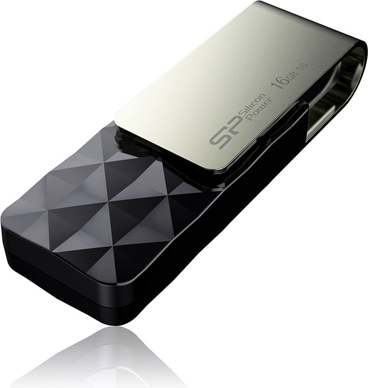 Silicon Power 16GB Blaze B30 USB 3.1 draaibare flashdrive Zwart