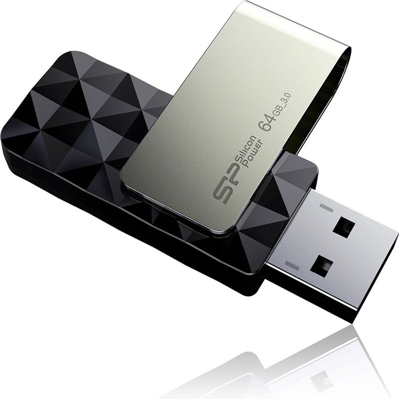 Silicon Power 64GB Blaze B30 USB 3.1 draaibare flashdrive Zwart