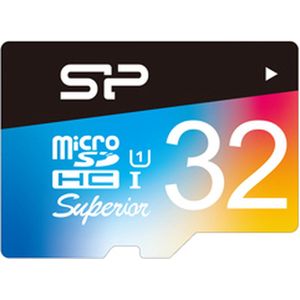 Silicon Power 32GB Superior MicroSDHC Class10 UHS-1 R90/W45Mb/s incl. SD-adapter Zwart