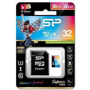 Silicon Power Superior Pro Micro SDHC incl. SD Adapter 32GB UHS-1 U3 Class 10 Color