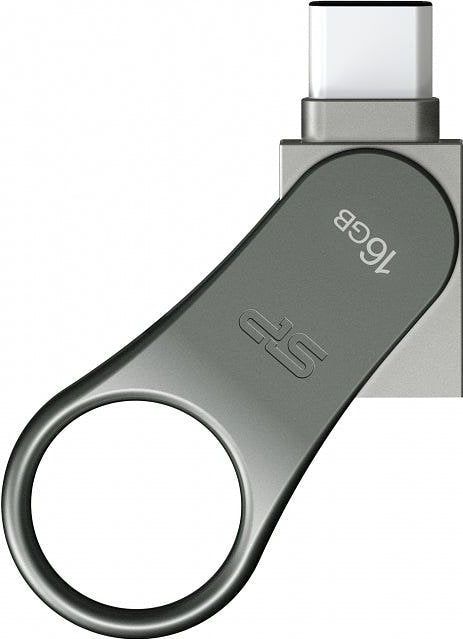 Silicon Power 16GB Mobile C80 USB 3.0 - USB Type-C Dual COB flashdrive Titanium