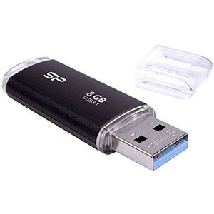 Silicon Power 8 GB Blaze B02 8 GB USB 3.0 Black USB Flash Drive - USB-sticks (USB 3.0 (3.1 Gen 1), USB 3.0, type, 0-70 °C, cap, zwart)