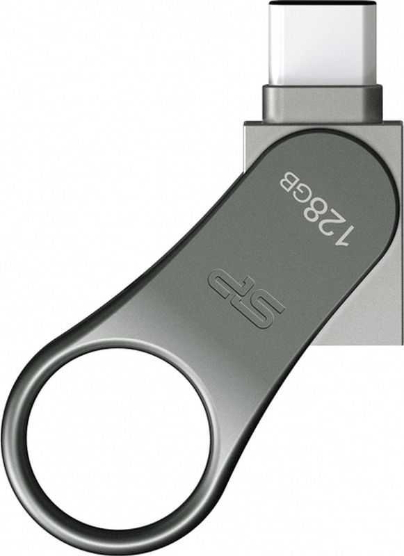 Silicon Power C80 Dual USB-A USB-C - 128GB - Grijs