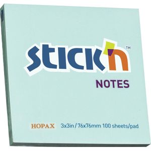 Stick'n sticky notes - 76x76mm, pastel blauw, 100 memoblaadjes