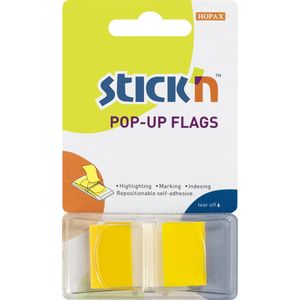 Stick'n Index tabs - 45x25mm - Neon transparant geel - Rechthoekig - 50 sticky tabs