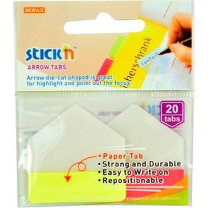 Stick'n Bladwijzer - Index tab - Pijl vorm - 38x38mm, geel/rood, 2x10 tabs