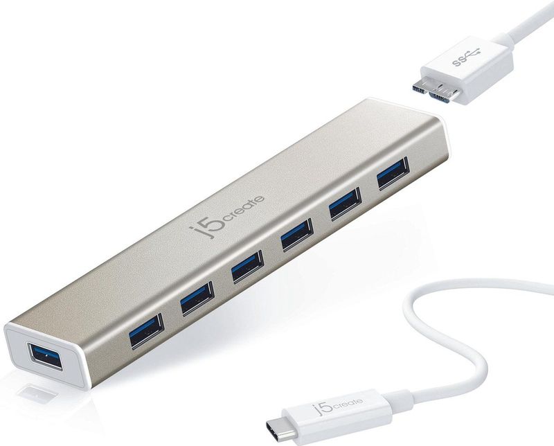 j5create JCH377 USB 3.2 Gen 1 (3.1 Gen 1) Micro-B 5000 Mbit/s Zilver