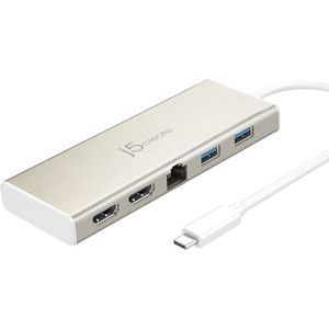 J5CREATE JCD381-N USB Type-C™ Dual HDMI Mini Dock-Ethernet / USB 3.1 HUB / PD2.0