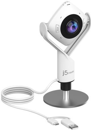j5create JVCU360-N 360° All Around Webcam - HD Video - Plug and Play