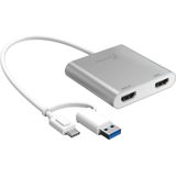 j5Create USB-C zu (HDMI, 6.80 cm), Data + Video Adapter, Zilver