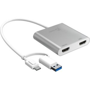 j5Create USB-C zu (HDMI, 6.80 cm), Data + Video Adapter, Zilver