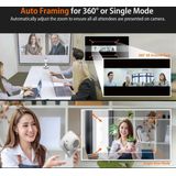 j5create - 360° AI-Webcam - Zwart - USB-C en USB Type-A Connector