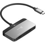 j5create JCA465-N interface hub USB Type-C 0 Mbit/s Zwart, Grijs