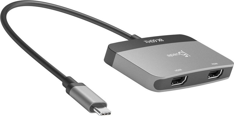 j5create JCA465-N interface hub USB Type-C 0 Mbit/s Zwart, Grijs