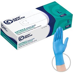 Safe Health Nitril Royal Blue Examination Gloves - 100 stuks - Blauw - Poedervrij - Latex vrij - Niet Steriel - Maat M